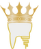 Icon Zahn Icon Zahn mit goldener Krone und Schraube als Fuß